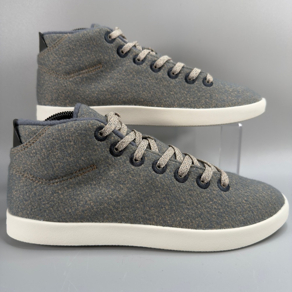 Allbirds Wool Piper Mids Womens 10 Sneakers‎ Gray Blue White Lace Up Shoe